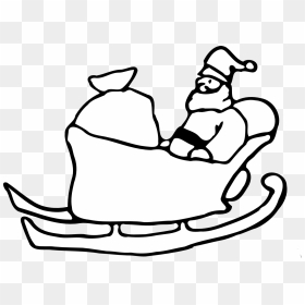 Santa Sleigh Clipart - Santa On His Sleigh Drawing, HD Png Download - santa's sleigh png