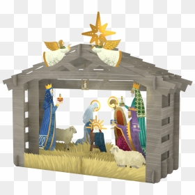 Decorative Nativity Scene  Pop Up Card - House, HD Png Download - nativity scene png