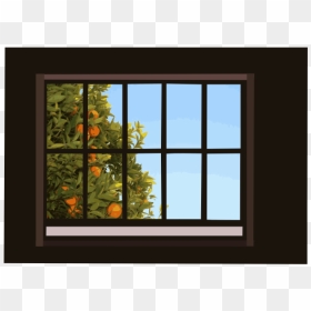 Window With Orange Tree - Window Transparent Background, HD Png Download - orange tree png