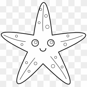 Starfish Clipart Black And White - Star Fish Line Art, HD Png Download - starfish clipart png