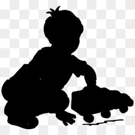 Boy Playing Silhouette Clip Art - Little Boy Silhouette Clipart, HD Png Download - boy silhouette png