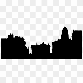 Old Town Clipart Silhouette - Silhouette Small Town Skyline, HD Png Download - town silhouette png