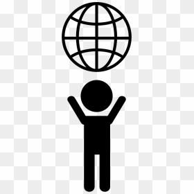 Earth Grid Over A Boy Silhouette - Airplane Around The World Png, Transparent Png - boy silhouette png