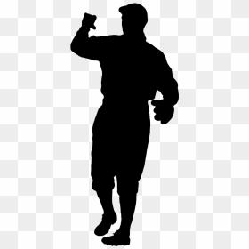 Baseball Clipart - Silhouette Baseball Player Png, Transparent Png - person standing silhouette png