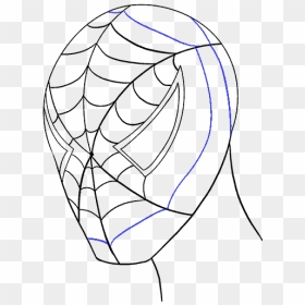 How To Draw Spiderman"s Face - Spider Man Drawing, HD Png Download - spiderman face png