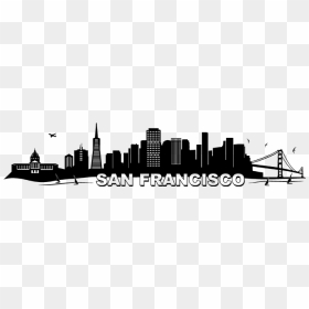 Wandtattoo San Francisco Farbansicht - Wandtattoo Skyline San Francisco, HD Png Download - san francisco skyline silhouette png