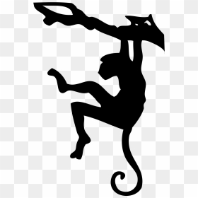 Hanging Monkey Silhouette, HD Png Download - monkey silhouette png