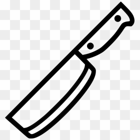 Butcher Knife - Black And White Knife Clipart, HD Png Download - butcher knife png