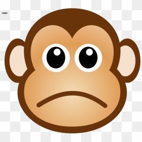 Sad Monkey Svg Clip Arts - Sad Monkey Face Cartoon, HD Png Download - monkey silhouette png