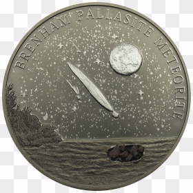 Cook Islands 5 Dollars Brenham Pallasite Meteorite, HD Png Download - coins falling png