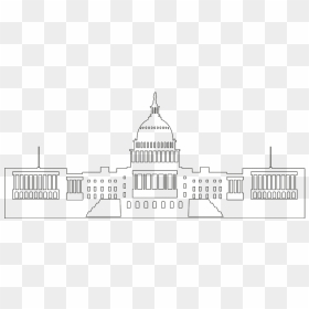 Capitol Building Outline Drawing, HD Png Download - building silhouette png