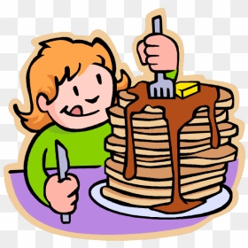 Blueberry Pancakes Clip Art - Eating Pancakes Clip Art, HD Png Download - breakfast clipart png