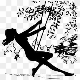 Naked Lady On A Swing Clip Arts - Girl On Swing Silhouette, HD Png Download - swing png