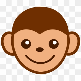 Cute Monkey Face Clip Art - Monkey Face Clipart, HD Png Download - monkey silhouette png
