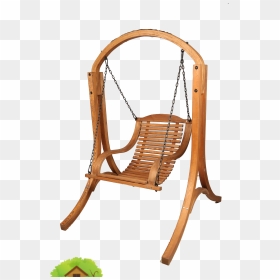 Wooden Swing Single - Chair, HD Png Download - swing png