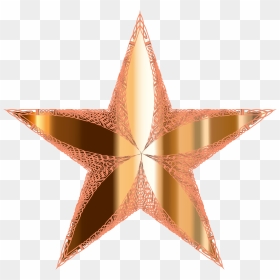 Ornamental Metallic Star Clip Arts - Star Metallic Png, Transparent Png - orange star png
