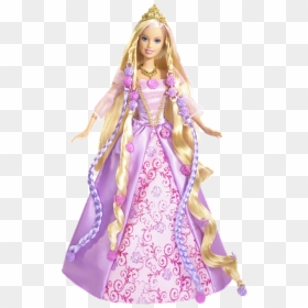 Barbie Doll - Long Hair Rapunzel Barbie Doll, HD Png Download - barbie doll png