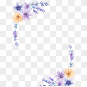 Purple Flower Border Background, HD Png Download - purple border png