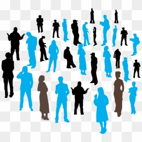 Crowd People Silhouette Png, Transparent Png - audience silhouette png