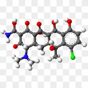 Chlortetracycline 3d Balls - Chlortetracycline 3d Molecule, HD Png Download - molecule png