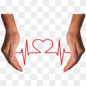 Hands Holding Red Heart With Ecg Line Png Image - Combats Disease, Transparent Png - heart line png