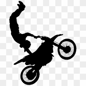 Motocross Stunt Silhouette 2 Clip Arts - Moto Cross Clipart, HD Png Download - motorcycle silhouette png