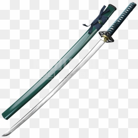 Hand Forged Samurai Sword With Green Scabbard - Japanese Dual Katana Swords, HD Png Download - samurai sword png