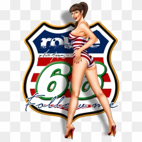 Image Of Route 66 Pin Up - Route 66 Logo Png, Transparent Png - pin up png