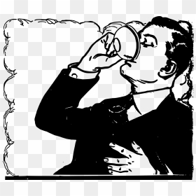 People Drinking Cliparts - Drink Coffee Clip Art Black And White, HD Png Download - people drinking png