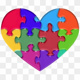 Heart, HD Png Download - autism puzzle piece png