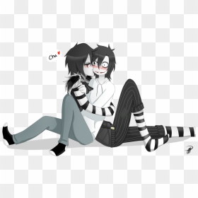 Yaoi Creepypasta= Laughing Jack And Jeff The Killer - Laughing Jack Y Jeff The Killer Yaoi, HD Png Download - jeff the killer png