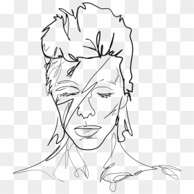 Simple Drawings David Bowie , Png Download - David Bowie Line Art, Transparent Png - david bowie png