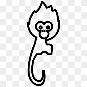 Small Monkey With Long Tail - Icon, HD Png Download - monkey silhouette png