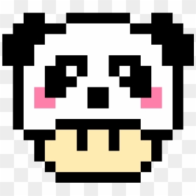 Panda Mario Mushroom - Easy Panda Pixel Art, HD Png Download - mario pixel png