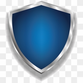 Blue Shield One Top Point Badge With White Border - Blue Round Shield Png, Transparent Png - silver shield png