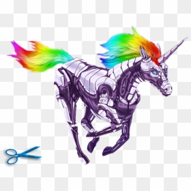 Mael, Space Fantasy, Pegasus, Cyberpunk, Robot, Vocaloid, - Unicorn Robot, HD Png Download - rainbow unicorn png