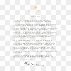President Clinton"s Letter To Mjc - Greetings To All Letter, HD Png Download - bill clinton png
