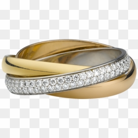 Gallery Of The Cartier Wedding Rings - Cartier 3 Band Ring With Diamonds, HD Png Download - wedding bands png