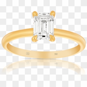 Emerald Cut Diamond Engagement Ring - Engagement Ring, HD Png Download - engagement rings png