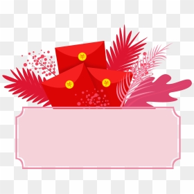 Red Envelope Border Floral Png And Psd - Red Envelope, Transparent Png - envelope clipart png