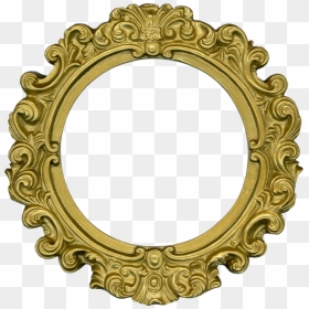 Ornate Gold Oval Frame, HD Png Download - vintage gold frame png