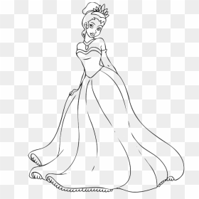 Princess Tiana Coloring Pages - Line Art, HD Png Download - princess tiana png