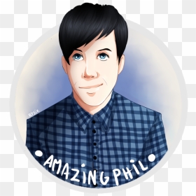 Amazingphil Transparent Blue - Cartoon, HD Png Download - phil lester png