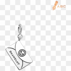 18k White Gold Personalise Envelope Charm - Locket, HD Png Download - white envelope png