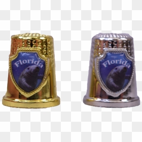 F6121-99 Assorted Silver & Gold Thimble W/ Shield Emblem - Mozartkugel, HD Png Download - silver shield png