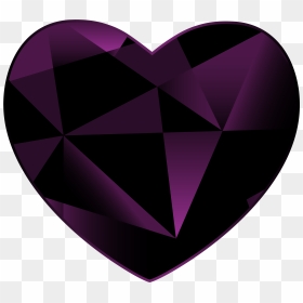 Diamond Heart Clipart Clip Royalty Free Library Gem - Black Gem Transparent, HD Png Download - diamond heart png