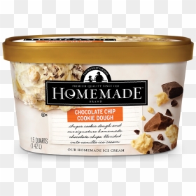 Homemade Brand Chocolate Chip Cookie Dough Ice Cream - Peanut Butter And Chip Ice Cream, HD Png Download - vanilla ice cream png