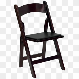 Folding Mahogany Chair Rental Georgia - Wood Folding Chair Padded, HD Png Download - folding chair png