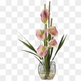 Pink Calla Lilies Composition - Artificial Flower, HD Png Download - calla lily png