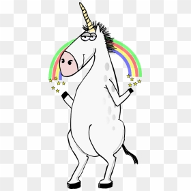 Unicorn With Rainbow Clipart - Cartoon Unicorn Standing Up, HD Png Download - rainbow unicorn png